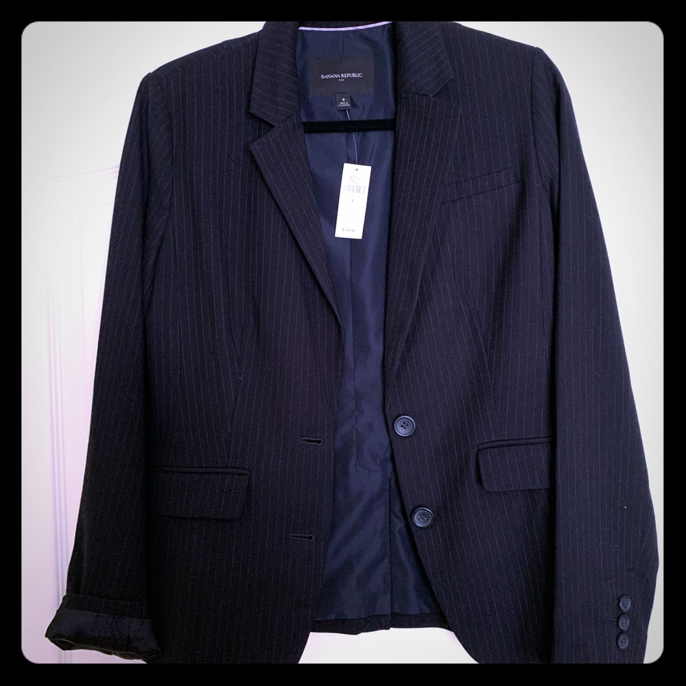Pinstriped Banana Republic Blazer